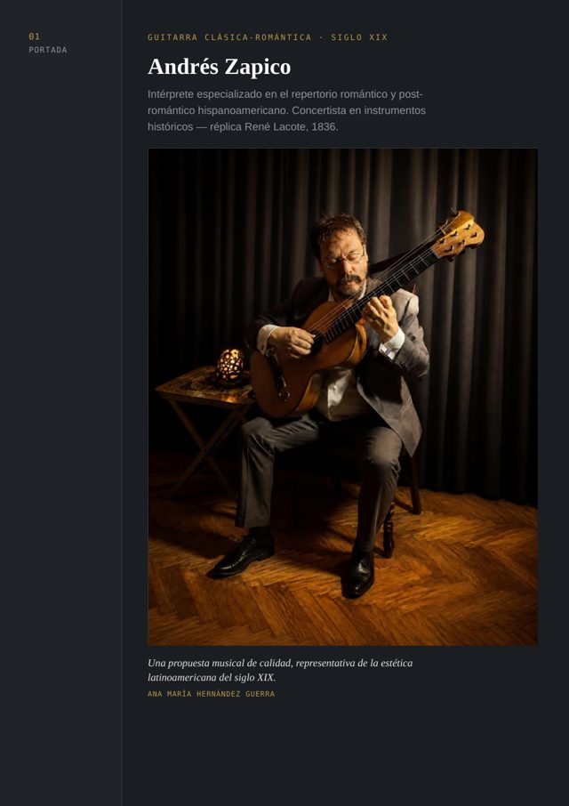 Portada del dossier de Andrés Zapico